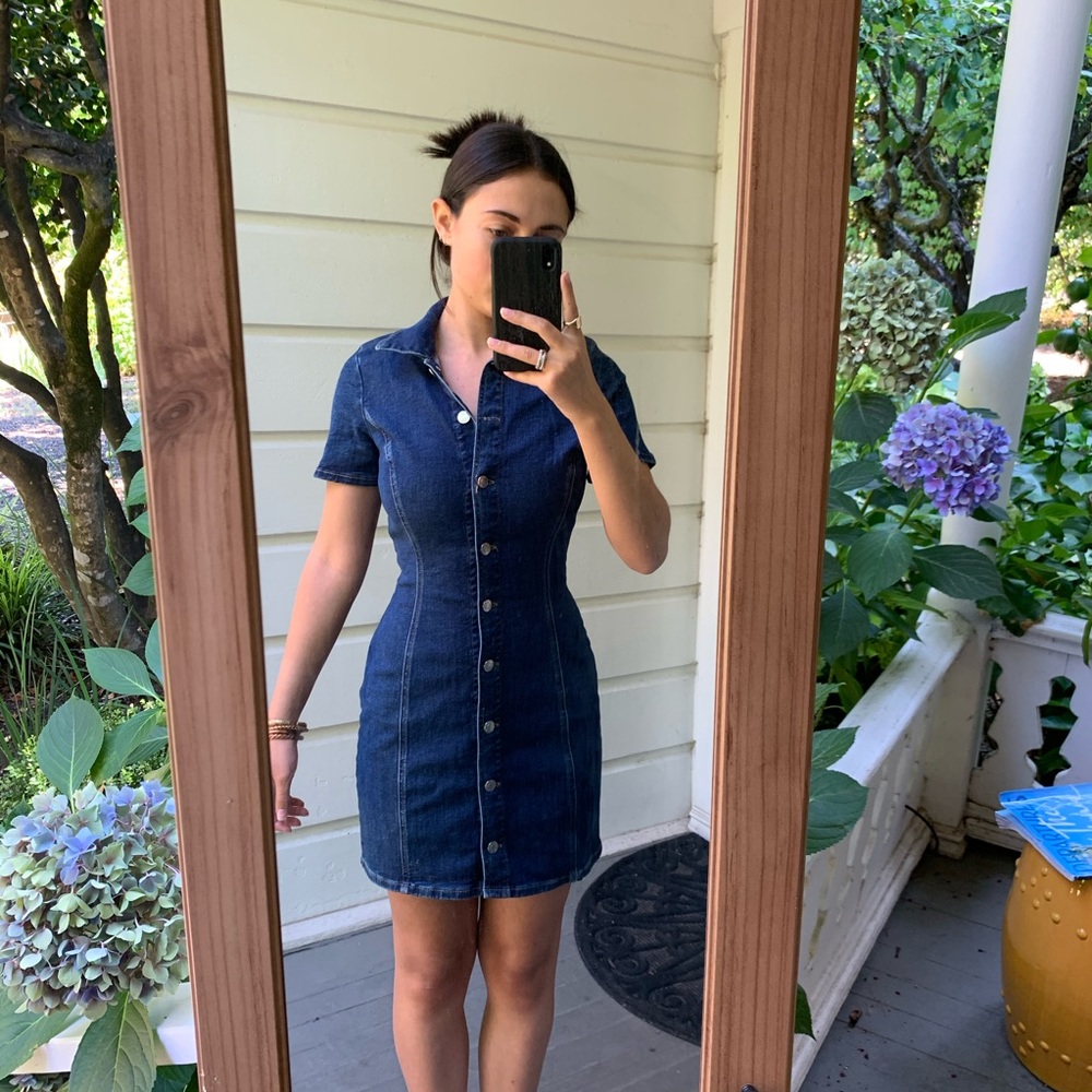 Denim mini dress
